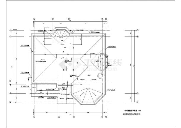 某钢结构别墅建筑设计图（长17.8米 宽17.6米）-图二
