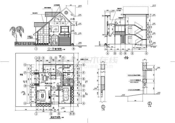 一套简单的别墅山庄建筑设计图（含建筑设计总说明）-图二