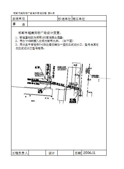 邯郸市某购物广场室外管线工程设计图（共5张）-图一