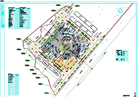 某地文化广场的建筑设计详细平面图_图1