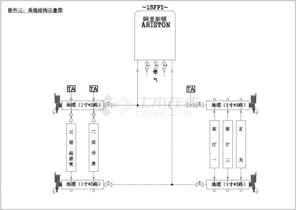 【柳州市】市区某三层别墅地暖施工图-图二