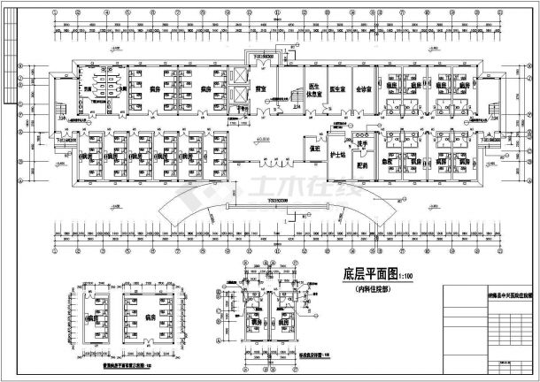 某医院住院部建筑施工CAD参考图-图一