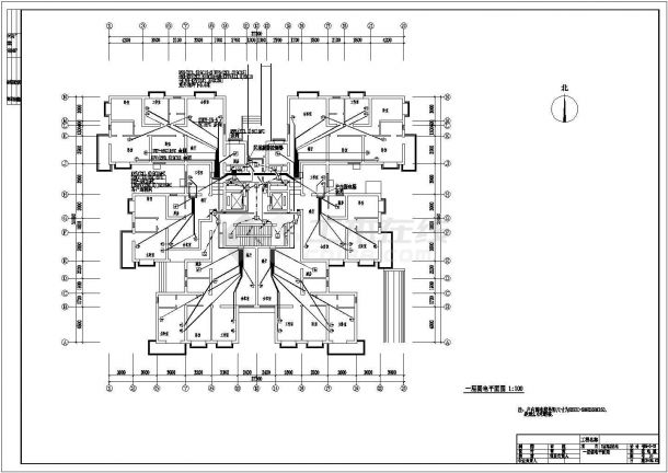 某地区住宅三十层电气施工CAD布置图-图二