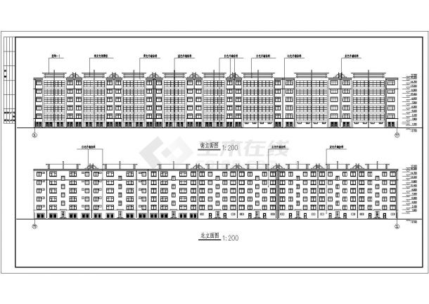 乐亭县某六层住宅楼建筑方案图（共7张）-图一