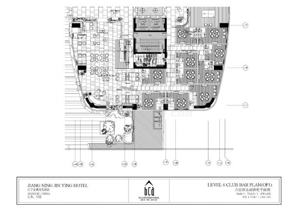 南京江宁金某尚美酒店-六层装饰设计平面施工CAD图-图二