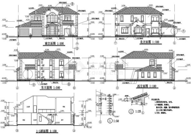 一套简单的别墅建筑施工图纸（含建筑设计说明）-图一
