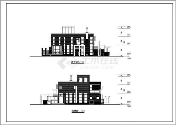简单小型的别墅建筑设计方案图纸-图二