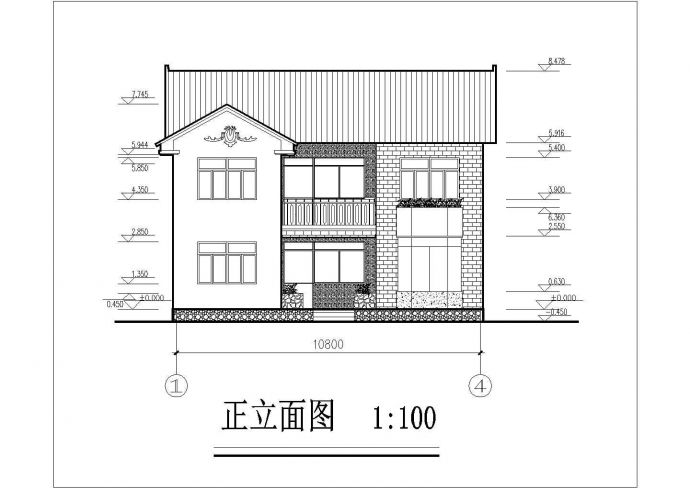 简单小型的别墅建筑设计方案图纸（含设计说明）_图1