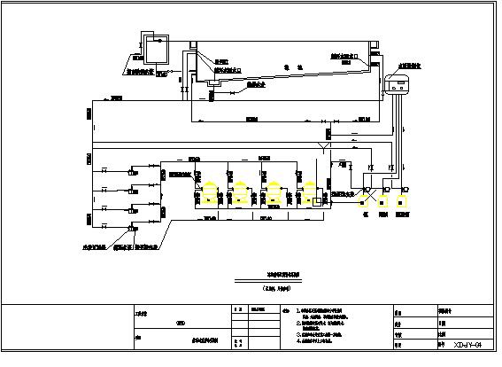 某泳池循环过滤消毒系统的详细CAD图纸_图1