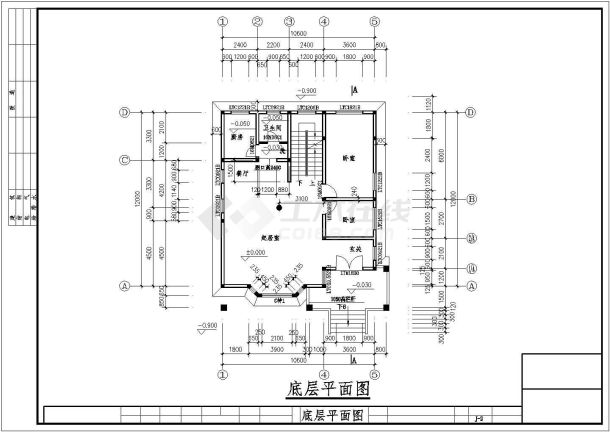 某县私人别墅建筑平立面详图-图二