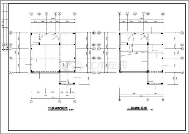 青岛市小别墅建筑结构设计CAD布置图-图一