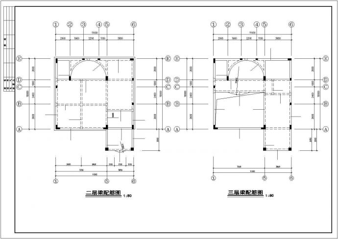 青岛市小别墅建筑结构设计CAD布置图_图1