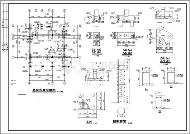 青岛市小别墅建筑结构设计CAD布置图-图二