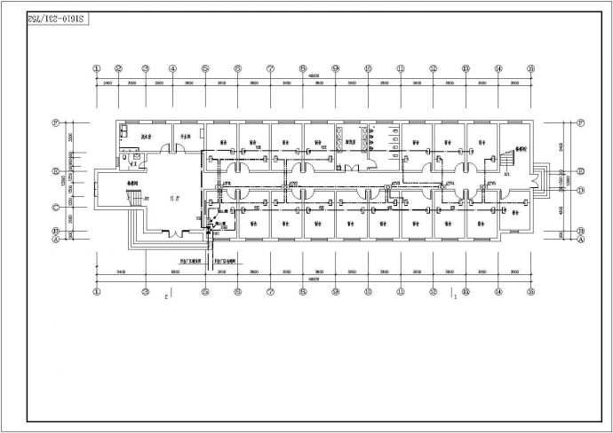 青岛市某地宿舍电气设计CAD布置图_图1