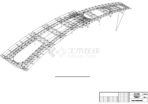 体育科技中心钢桁架屋盖结构施工图-图一