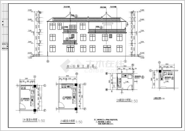 某别墅建筑设计全套图（共11张）-图一