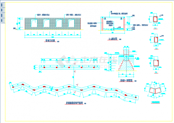 某精致亭子+长廊CAD全套施工CAD布置图-图二