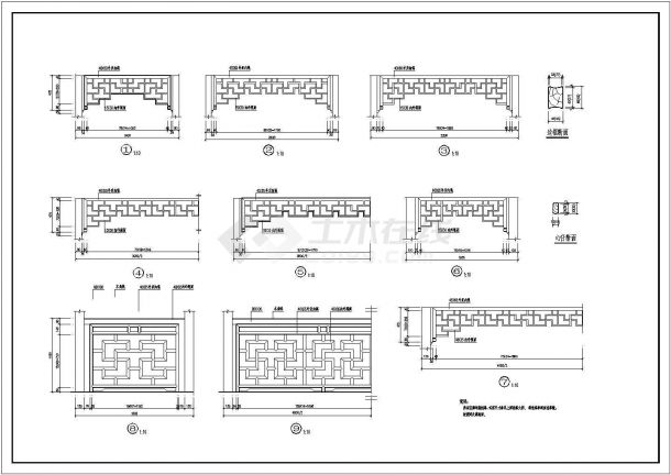 某地古桥诺干经典样式建筑施工图（共6张）-图二