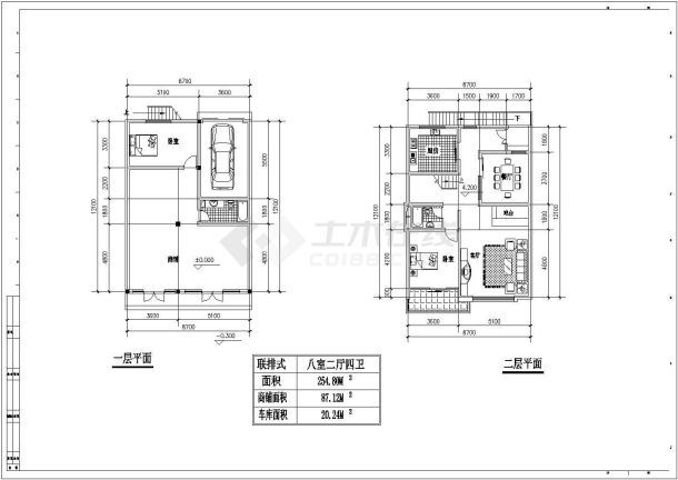 某省某市某县几套别墅户型设计方案图-图一