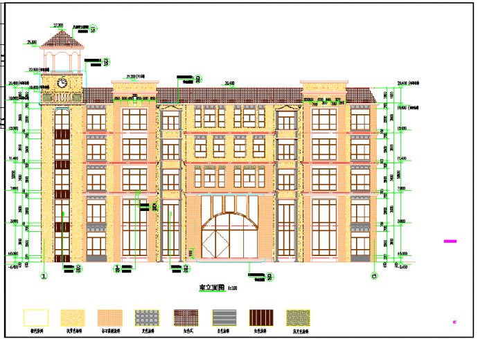 幼儿园框剪四层欧式风格建筑结构图_图1
