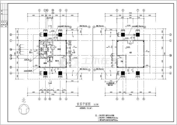 某体育中心大门施工图 大门收发图（共5张）-图二