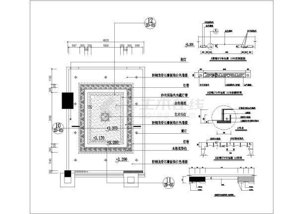 江南某地区现代化餐厅包间cad详图-图二