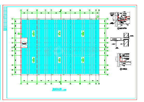 某休闲中心水中央浴场建筑设计图（共6张）-图二