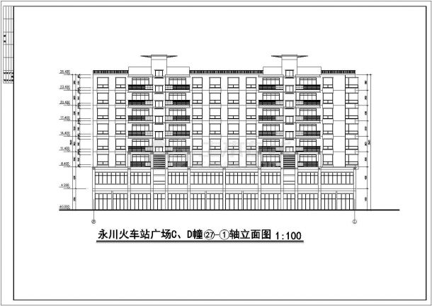 某火车站CAD建筑设计图（全套）-图一