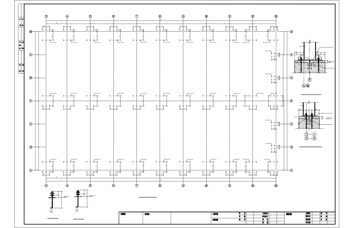 门式钢架厂房cad施工工程图纸_图1