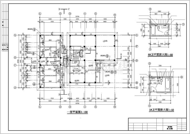 某地区五层私宅CAD建筑施工图-图一