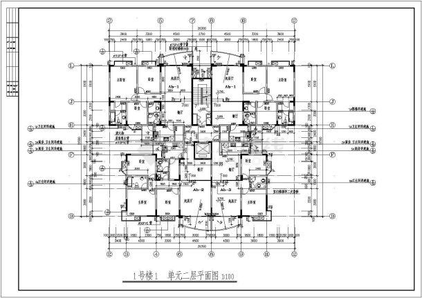 长安某住宅小区单体建筑设计图（共16张）-图二