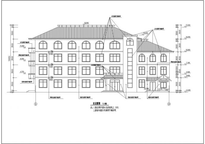 某中西式小学教学楼建筑设计图（共10张）_图1