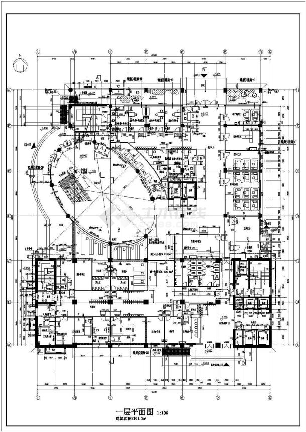 某十六层大型综合医院建筑施工图（平面）-图一