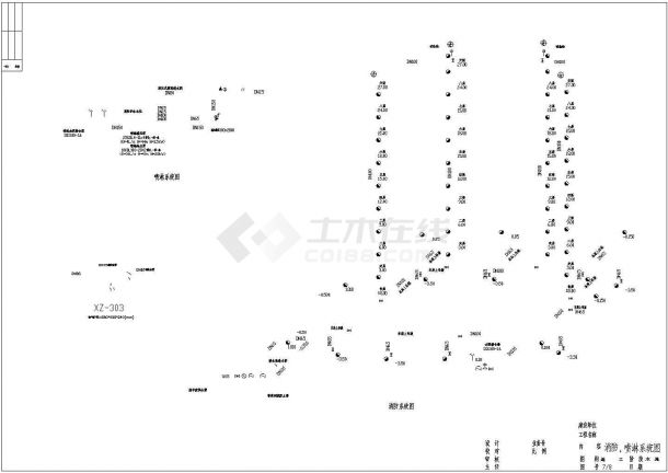 某八层商住楼给排水CAD布置图-图一