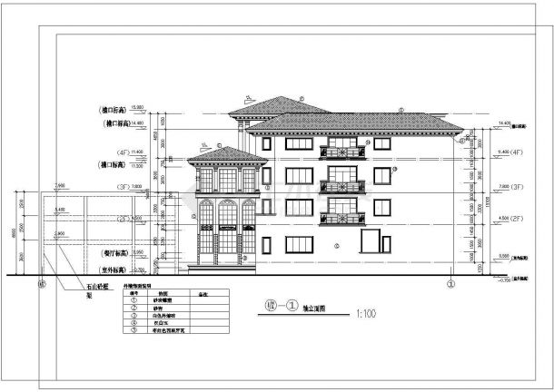 某省某市某县某小镇别墅外装修施工图-图一