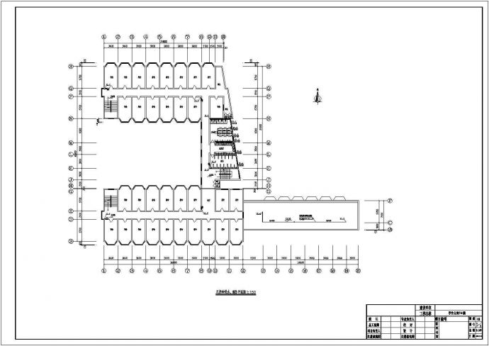 石首市某六层学生公寓给排水CAD布置图_图1