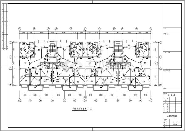 大面积居民楼电气系统规划CAD套图-图一