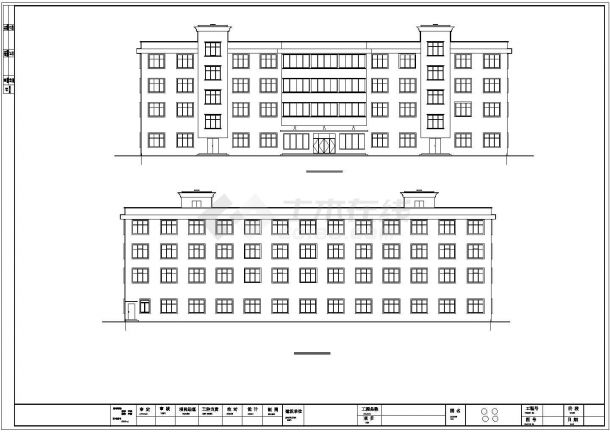 厂房职工宿舍楼建筑CAD图纸-图二