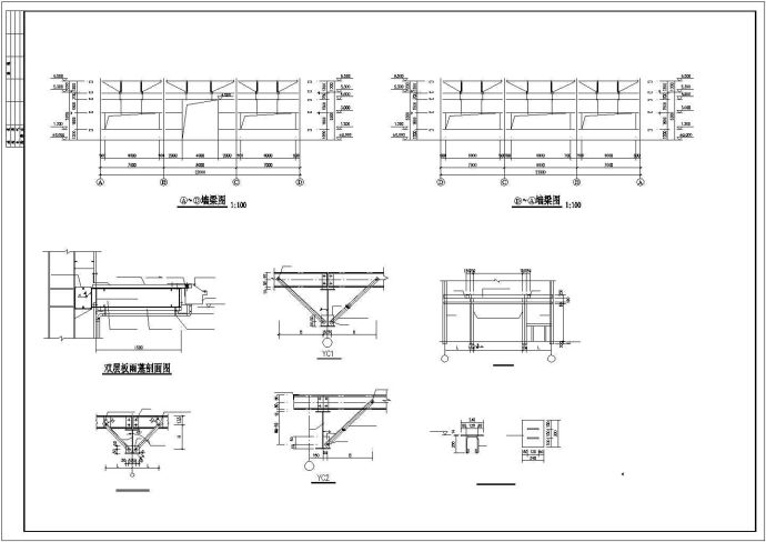 某地区轻钢厂房结构CAD设计图_图1