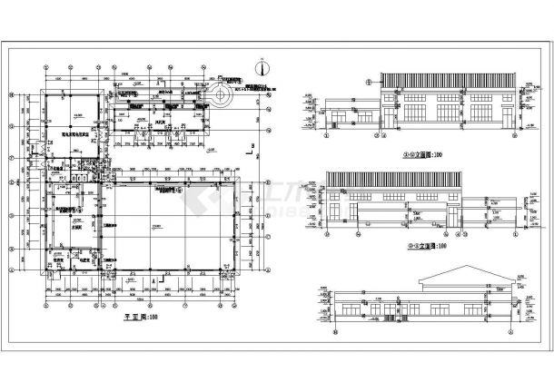 某染料厂锅炉房建筑施工图（共3张）-图一