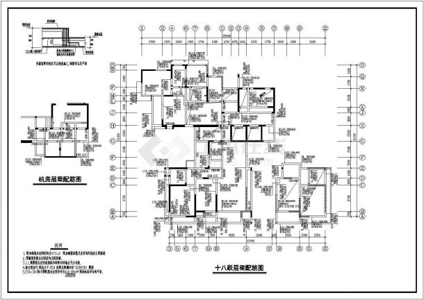 某小区十八层住宅结构CAD图-图一