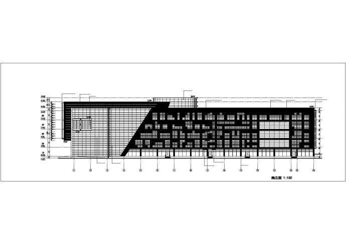 【东莞】图书馆建筑设计立面图（共4张）_图1