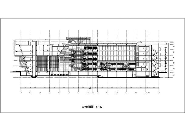 【东莞】图书馆建筑设计剖面图（共3张）-图二