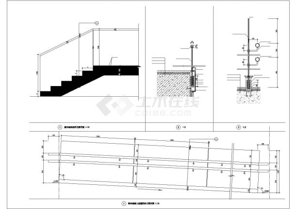 【东莞】博物馆建筑设计栏杆走廊坡面节点详图-图二