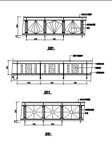 某地几十款装饰栏杆建筑施工CAD图纸-图二