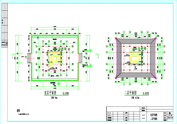 框架结构防火瞭望台及观光平台（建筑图+结构图）_图1