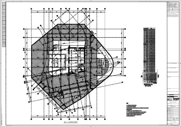 百度国际大厦东塔楼S0401-地下二层结构平面CAD图-图一