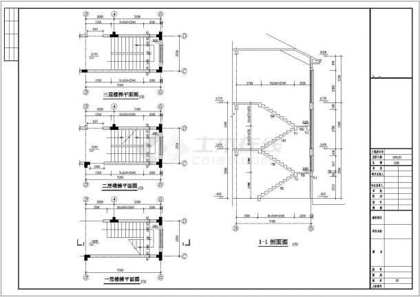 异形柱框架别墅剖面CAD参考图-图一