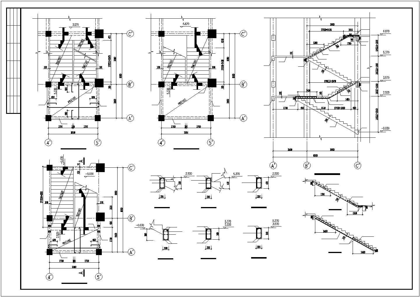 武汉某酒店框架结构CAD平面布置参考图