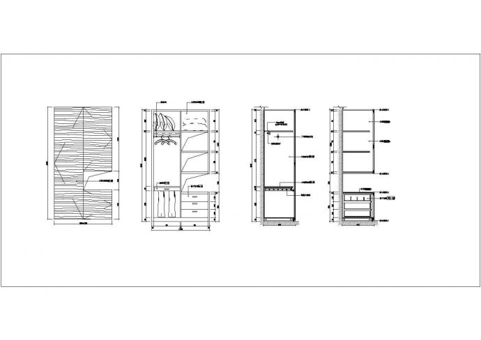 某地五层柜子详细大样建筑施工设计图_图1
